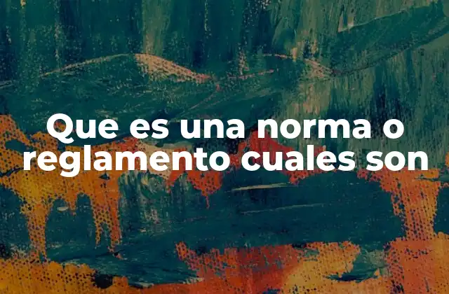 Que es una Norma o Reglamento Cuales Son