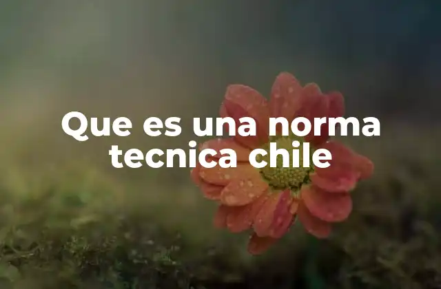 Que es una Norma Tecnica Chile