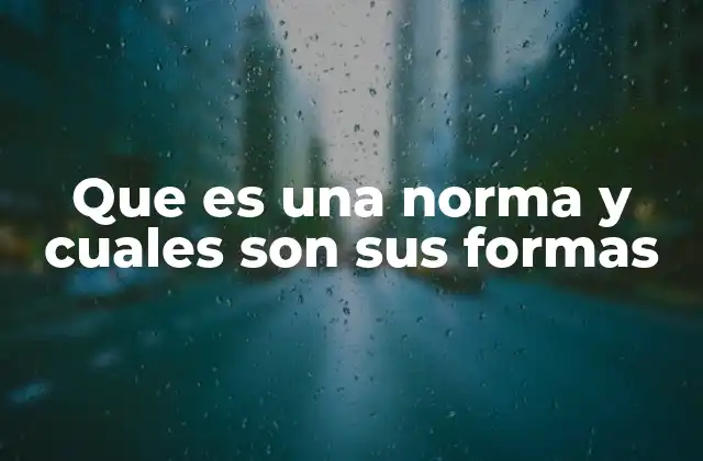 Que es una Norma y Cuales Son Sus Formas