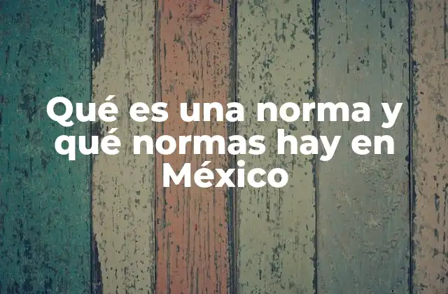 Qué es una Norma y Qué Normas Hay en México
