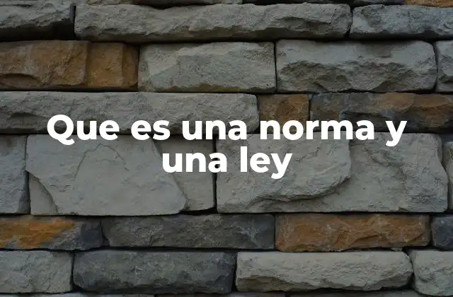Que es una Norma y una Ley