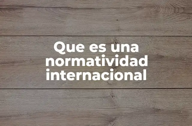 Que es una Normatividad Internacional