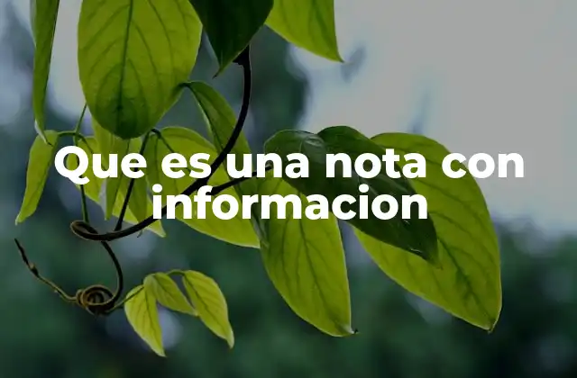 Que es una Nota con Informacion