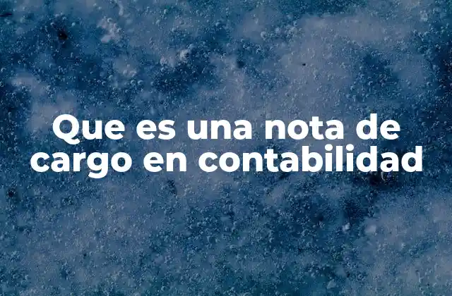 Que es una Nota de Cargo en Contabilidad
