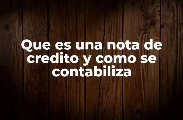 Que es una Nota de Credito y como Se Contabiliza