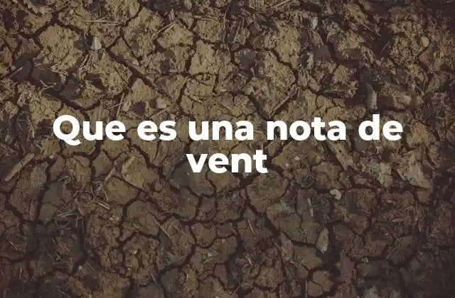 Que es una Nota de Vent