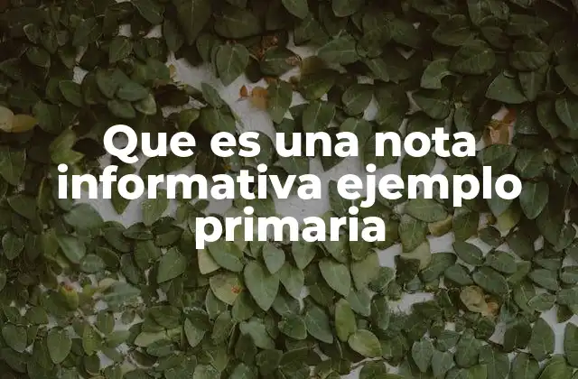 La importancia de las notas informativas en la educación primaria