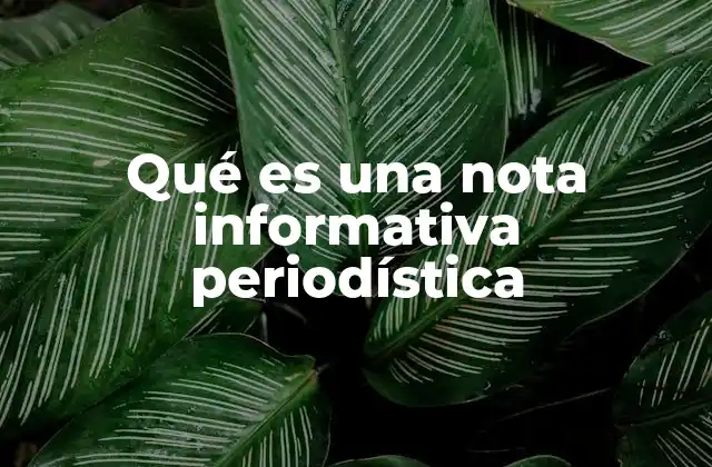 Qué es una Nota Informativa Periodística