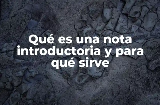 Qué es una Nota Introductoria y para Qué Sirve