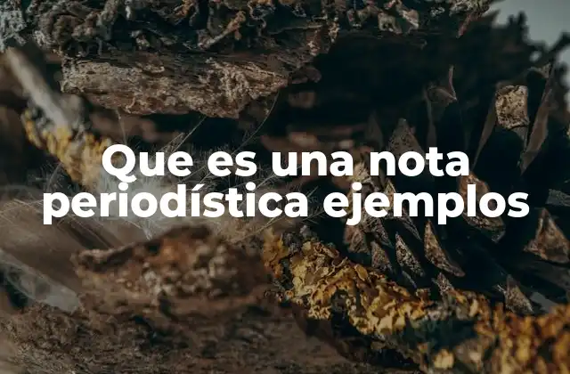 Que es una Nota Periodística Ejemplos