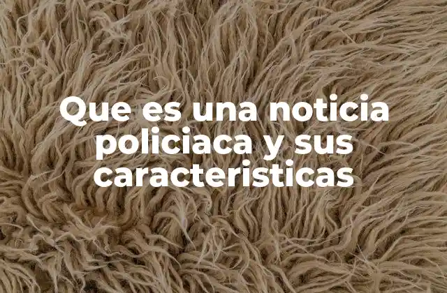 Que es una Noticia Policiaca y Sus Caracteristicas