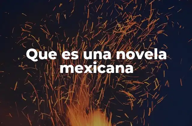 Que es una Novela Mexicana