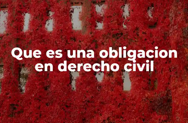 Que es una Obligacion en Derecho Civil