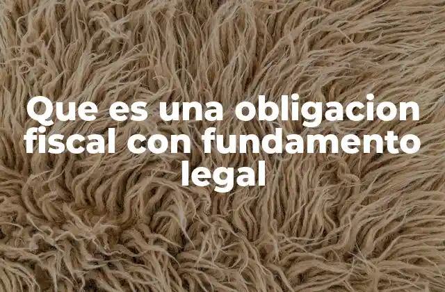 Que es una Obligacion Fiscal con Fundamento Legal