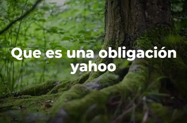 Que es una Obligación Yahoo
