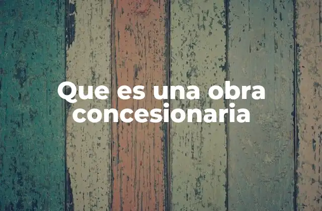 Que es una Obra Concesionaria