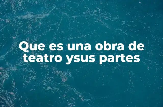 Que es una Obra de Teatro Ysus Partes