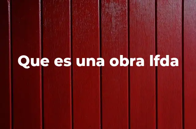 Que es una Obra Lfda