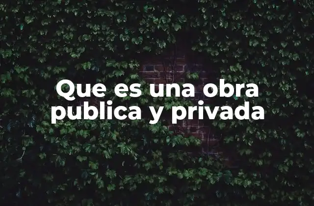 Que es una Obra Publica y Privada