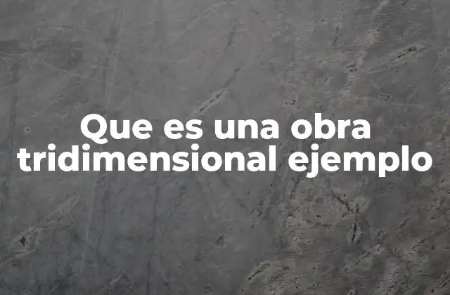 Que es una Obra Tridimensional Ejemplo