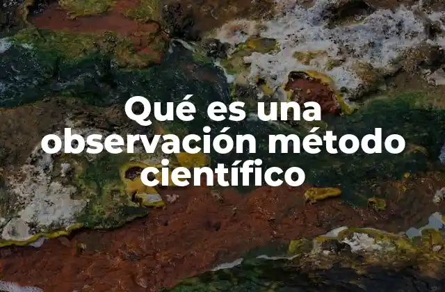 Qué es una Observación Método Científico