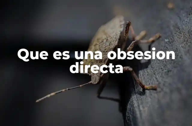 Que es una Obsesion Directa