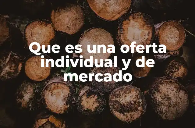 Que es una Oferta Individual y de Mercado