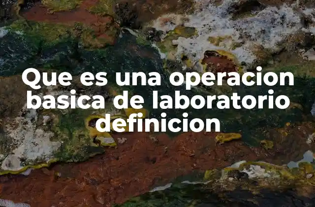 Que es una Operacion Basica de Laboratorio Definicion