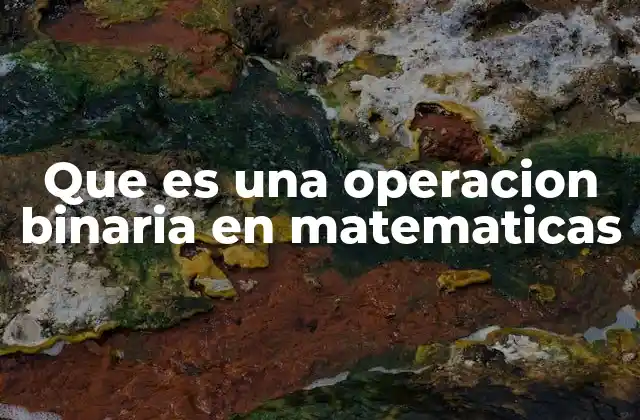 Que es una Operacion Binaria en Matematicas