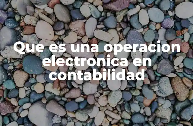 Que es una Operacion Electronica en Contabilidad