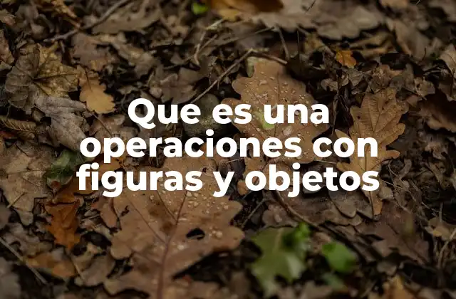 Que es una Operaciones con Figuras y Objetos