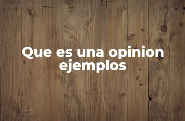 Que es una Opinion Ejemplos