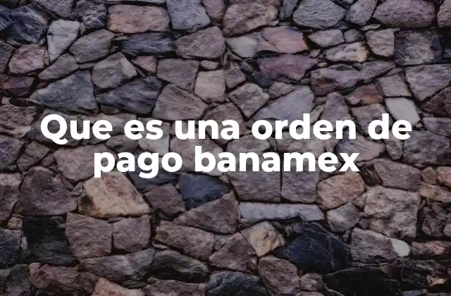Que es una Orden de Pago Banamex