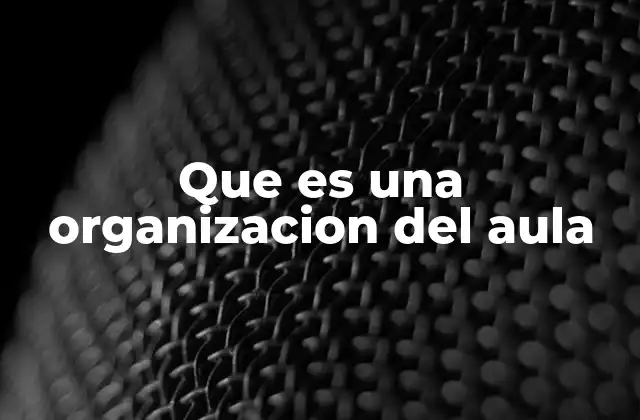 Que es una Organizacion Del Aula