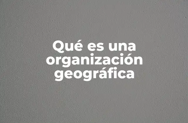 Qué es una Organización Geográfica