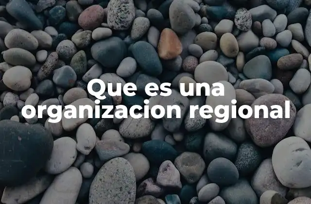 Que es una Organizacion Regional