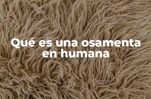 Qué es una Osamenta en Humana