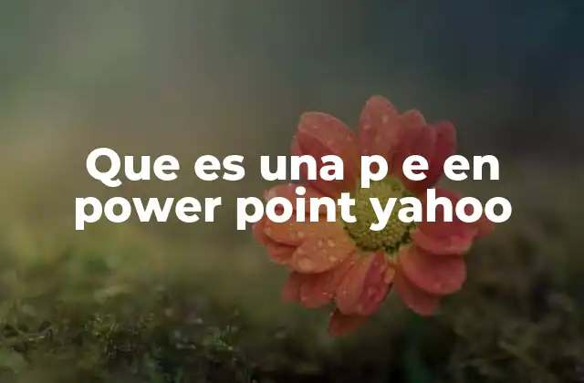 Que es una P e en Power Point Yahoo