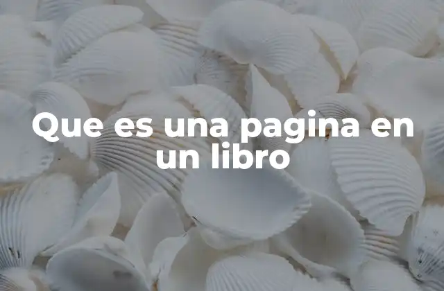 Que es una Pagina en un Libro