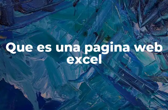 Que es una Pagina Web Excel