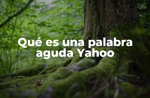 Qué es una Palabra Aguda Yahoo