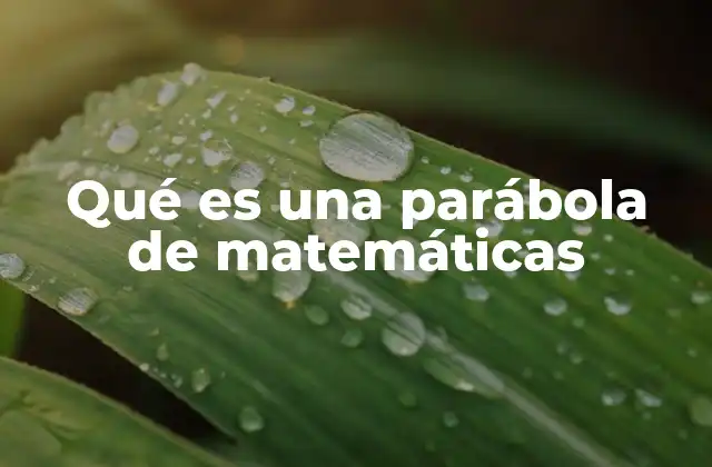 Qué es una Parábola de Matemáticas
