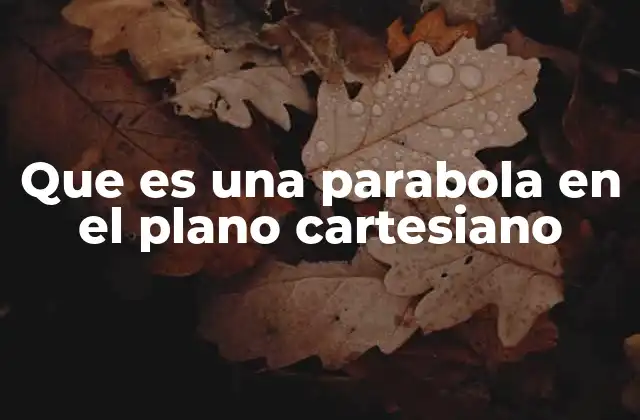 Que es una Parabola en el Plano Cartesiano