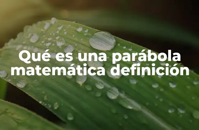 Qué es una Parábola Matemática Definición 2 Características esenciales de la parábola matemática