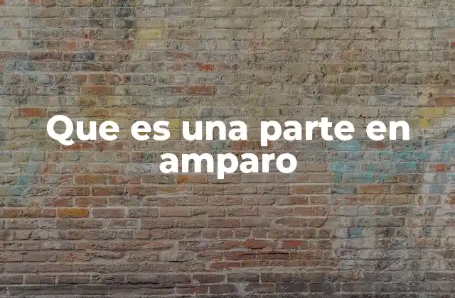 Que es una Parte en Amparo