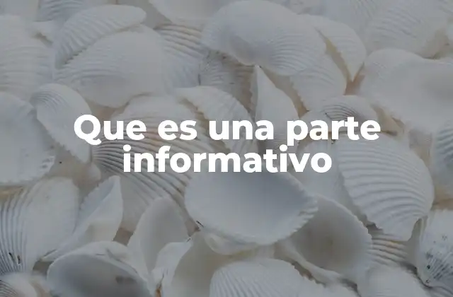 Que es una Parte Informativo
