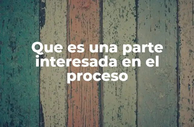 Que es una Parte Interesada en el Proceso