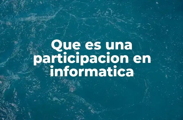 Que es una Participacion en Informatica