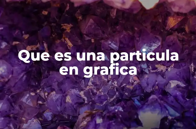Que es una Particula en Grafica
