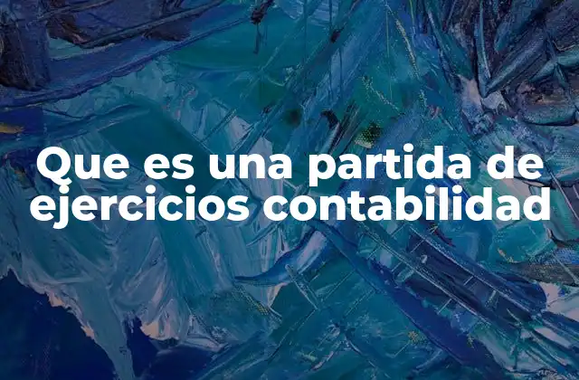 Que es una Partida de Ejercicios Contabilidad